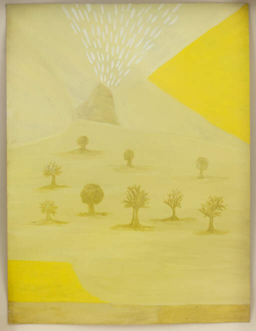 Untitled [volcano, trees, yellow]
