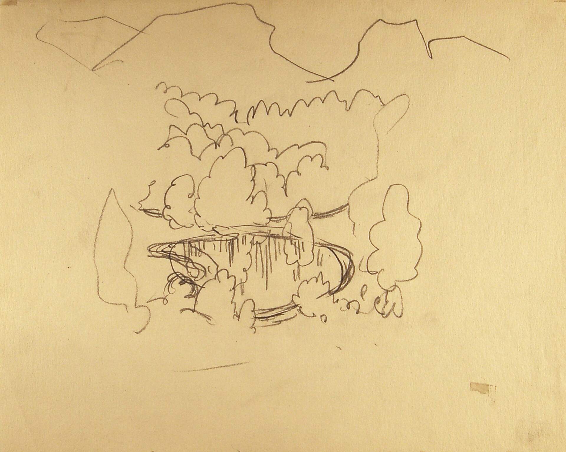 Sketch for Landscape with Pool