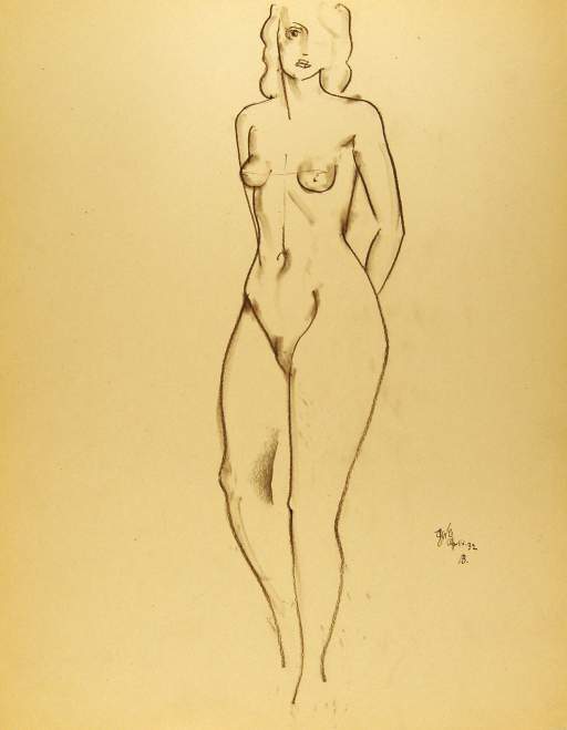 Standing Female Nude, Hands Clasped in Back