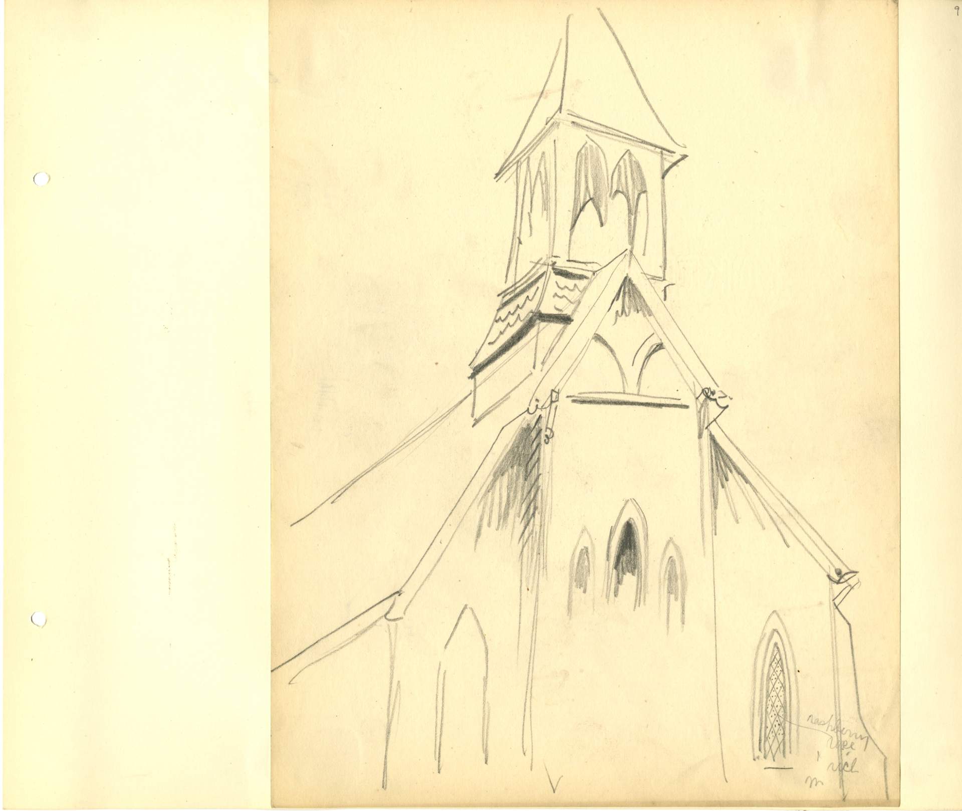 Study of church frontal view