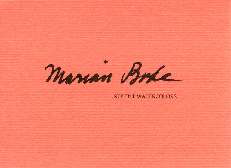 Marian Bode: Recent Watercolors