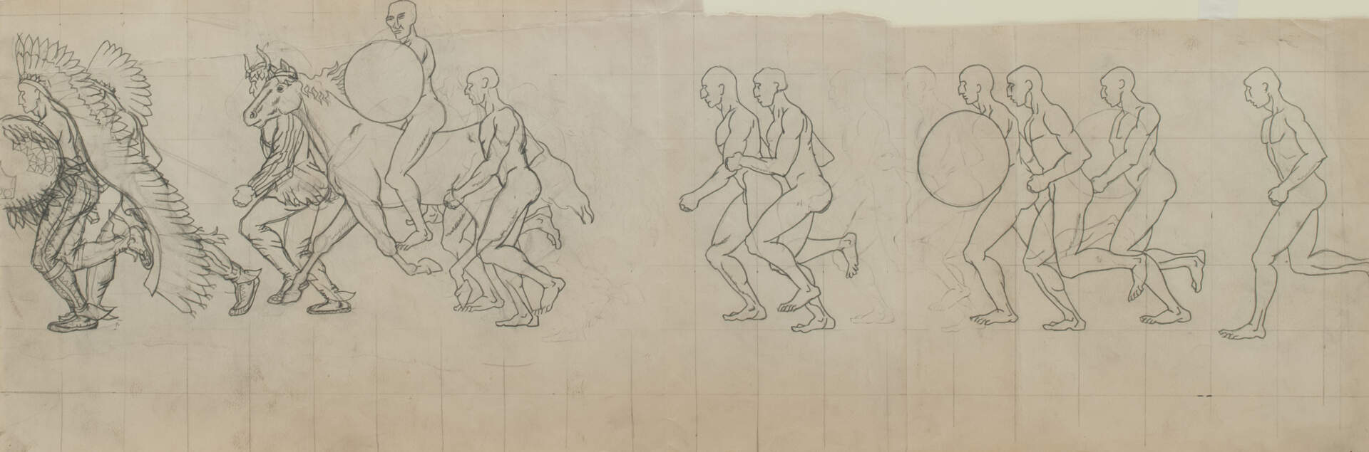 Study for Hiawatha Mural (Frieze of Running Figures)