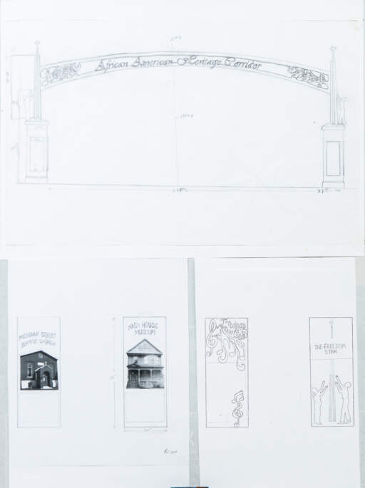 Sketch for Michigan Street African American Heritage Corridor Archway