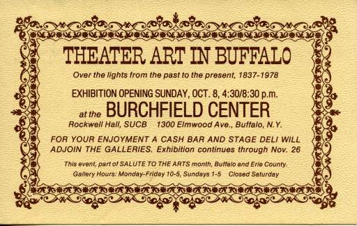 Theater Art in Buffalo Exhibition Invitation