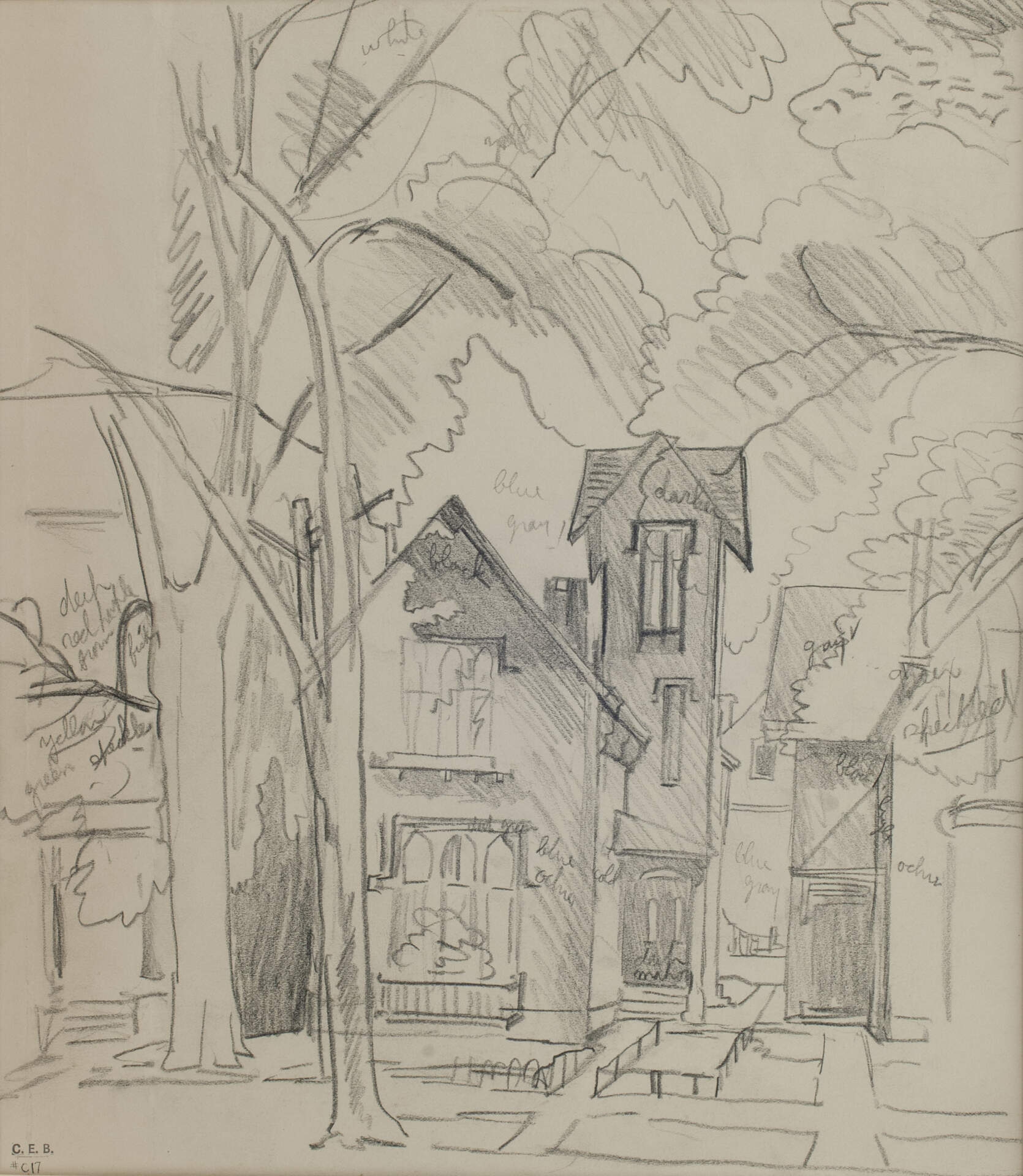 Neighborhood Houses (Study for House with a Tower)