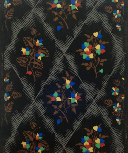 Stylized Flowers in Diagonal Pattern