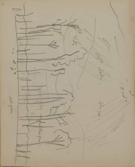 Untitled (landscape with trees and hills)