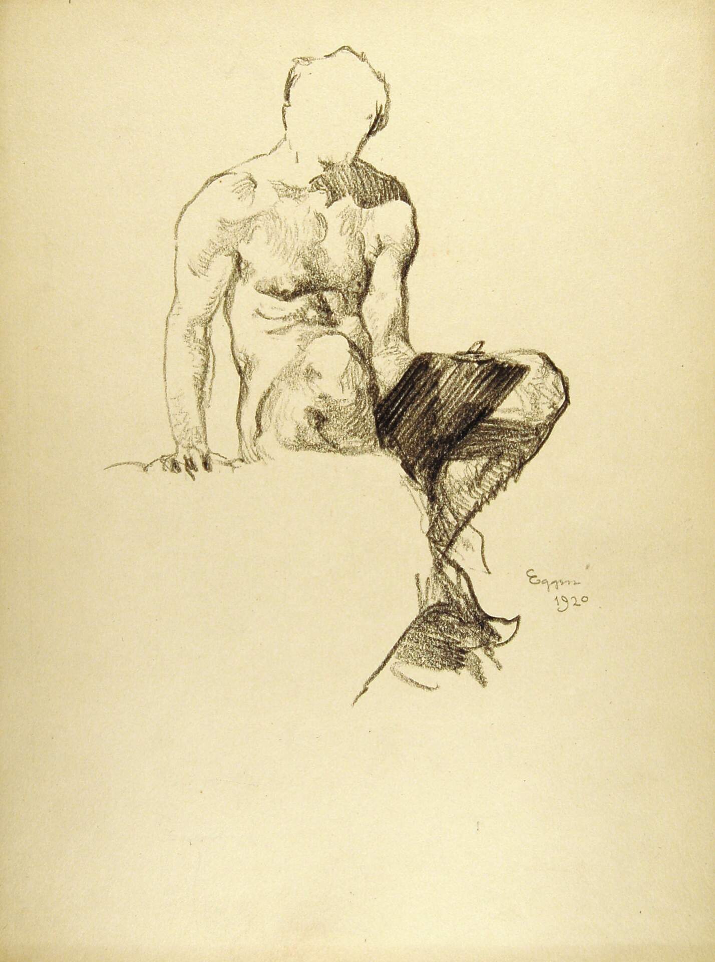 Seated Male Nude