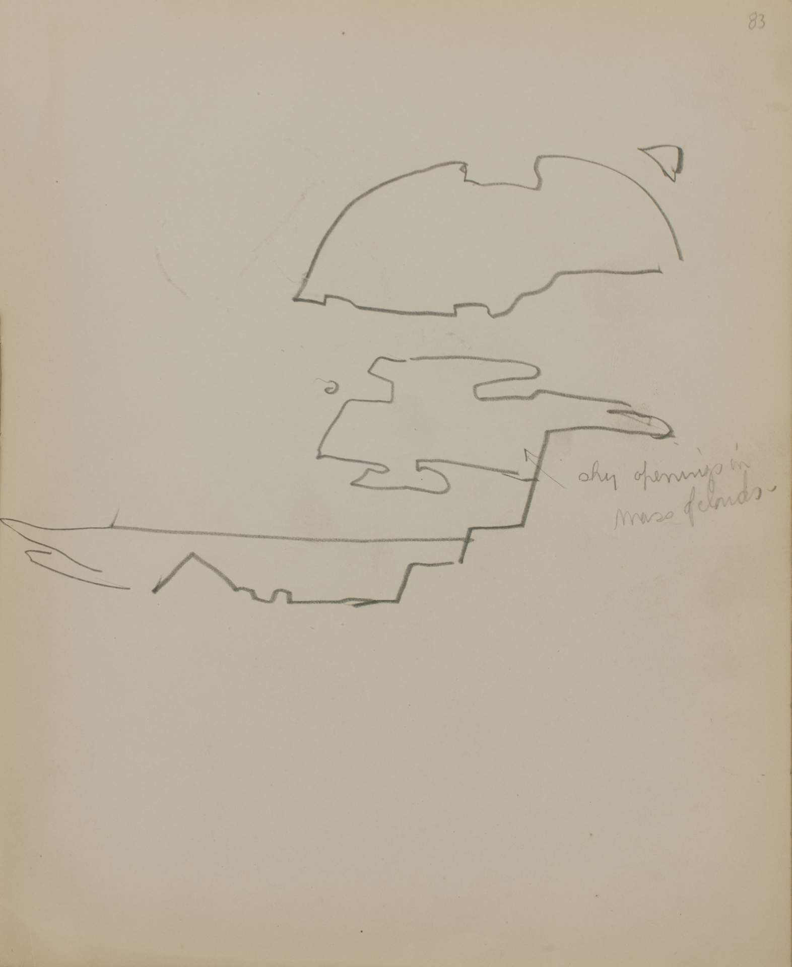 Untitled (sketch of mass of clouds)