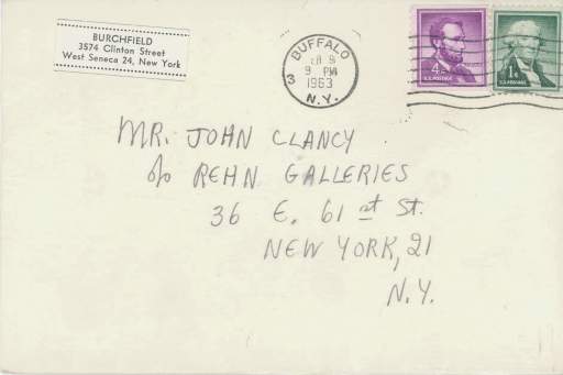 Envelope to John Clancy