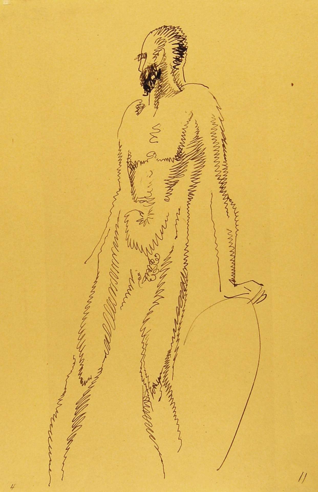 Male Nude Warrior with Beard
