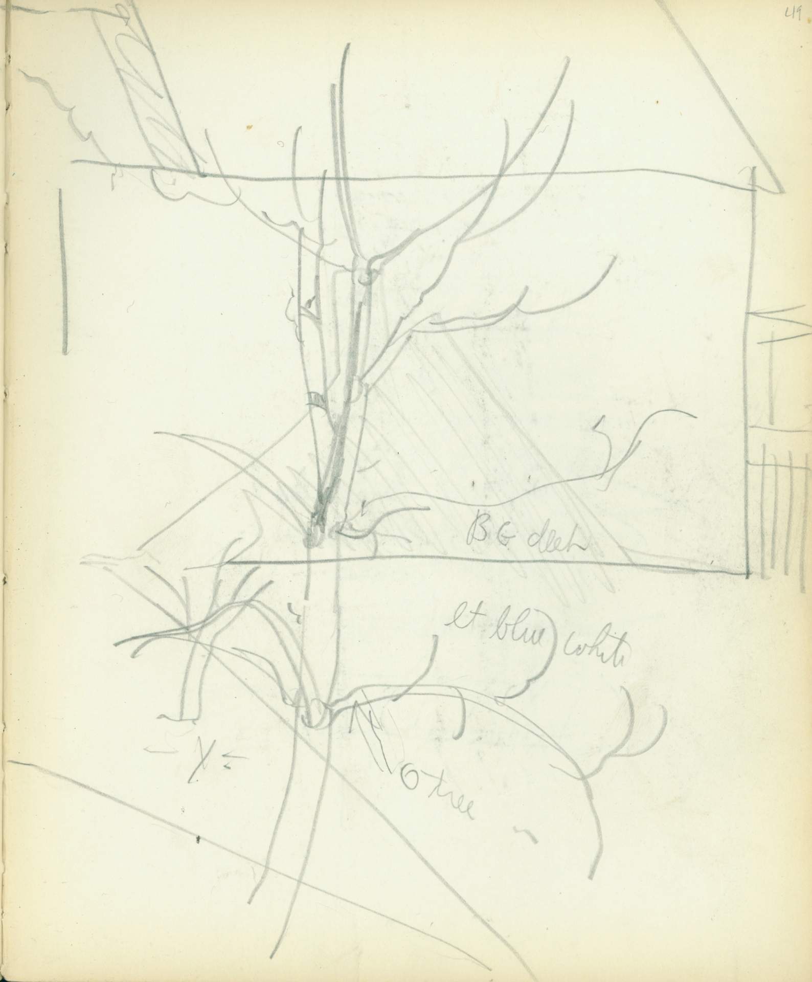 Untitled (tree and house sketch)