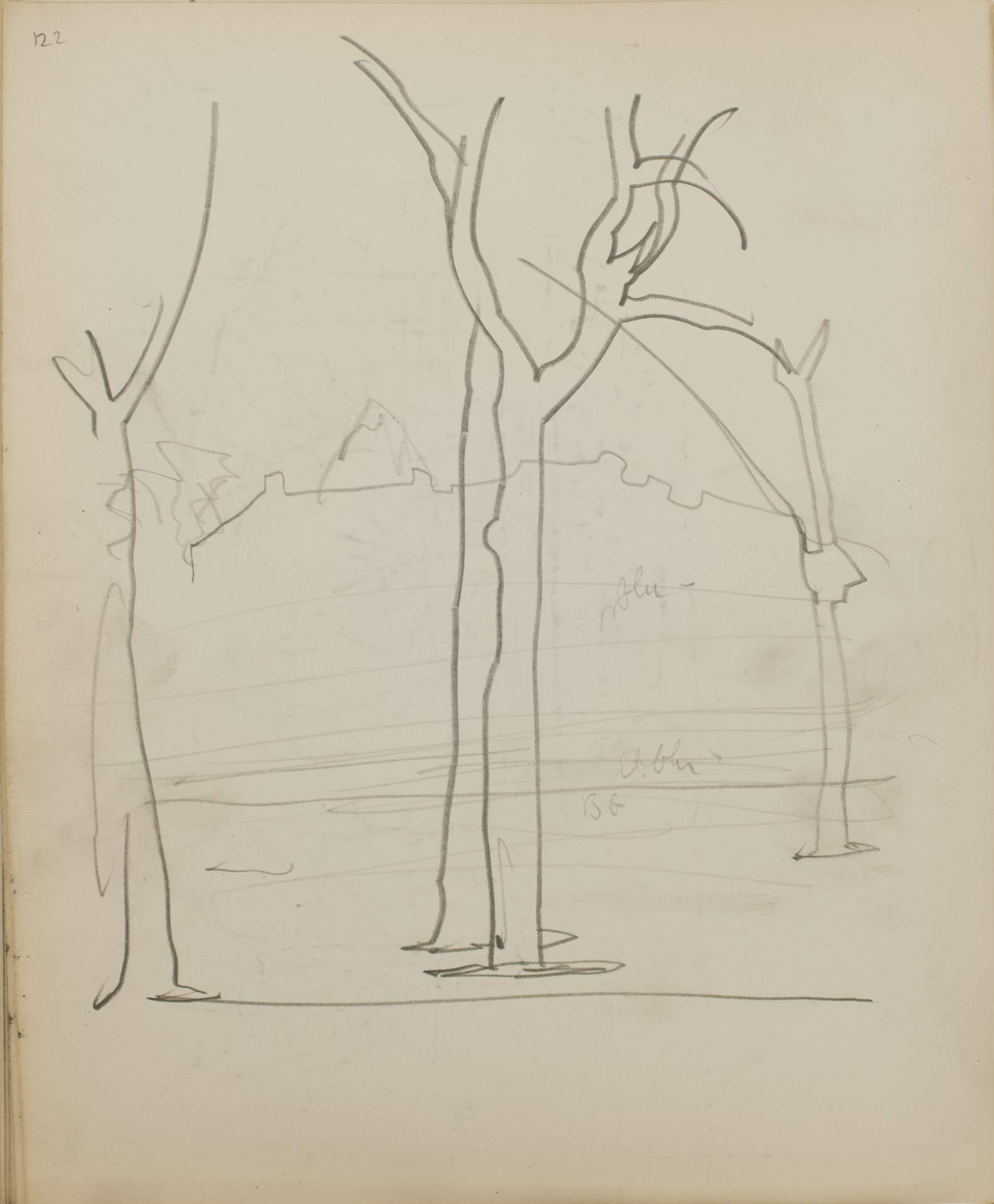 Untitled (sketch of trees)