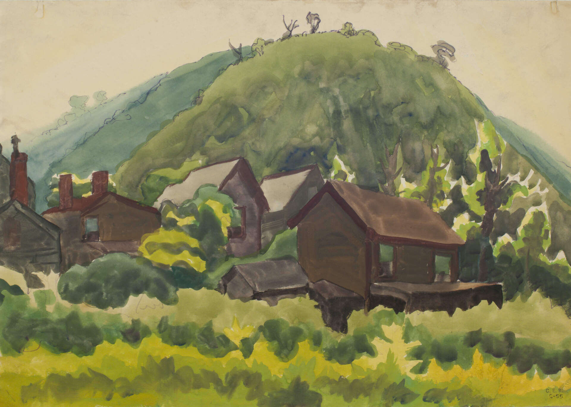 Mountain with Cabins
