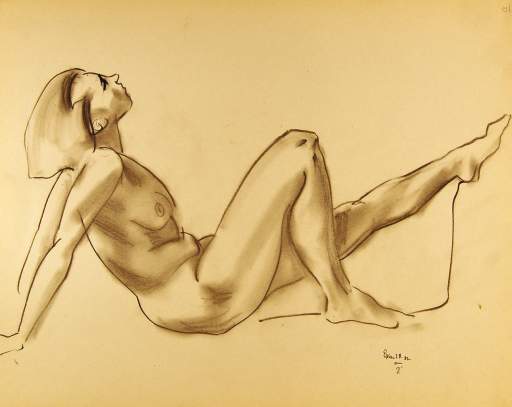 Seated Female Nude, Left Leg Extended