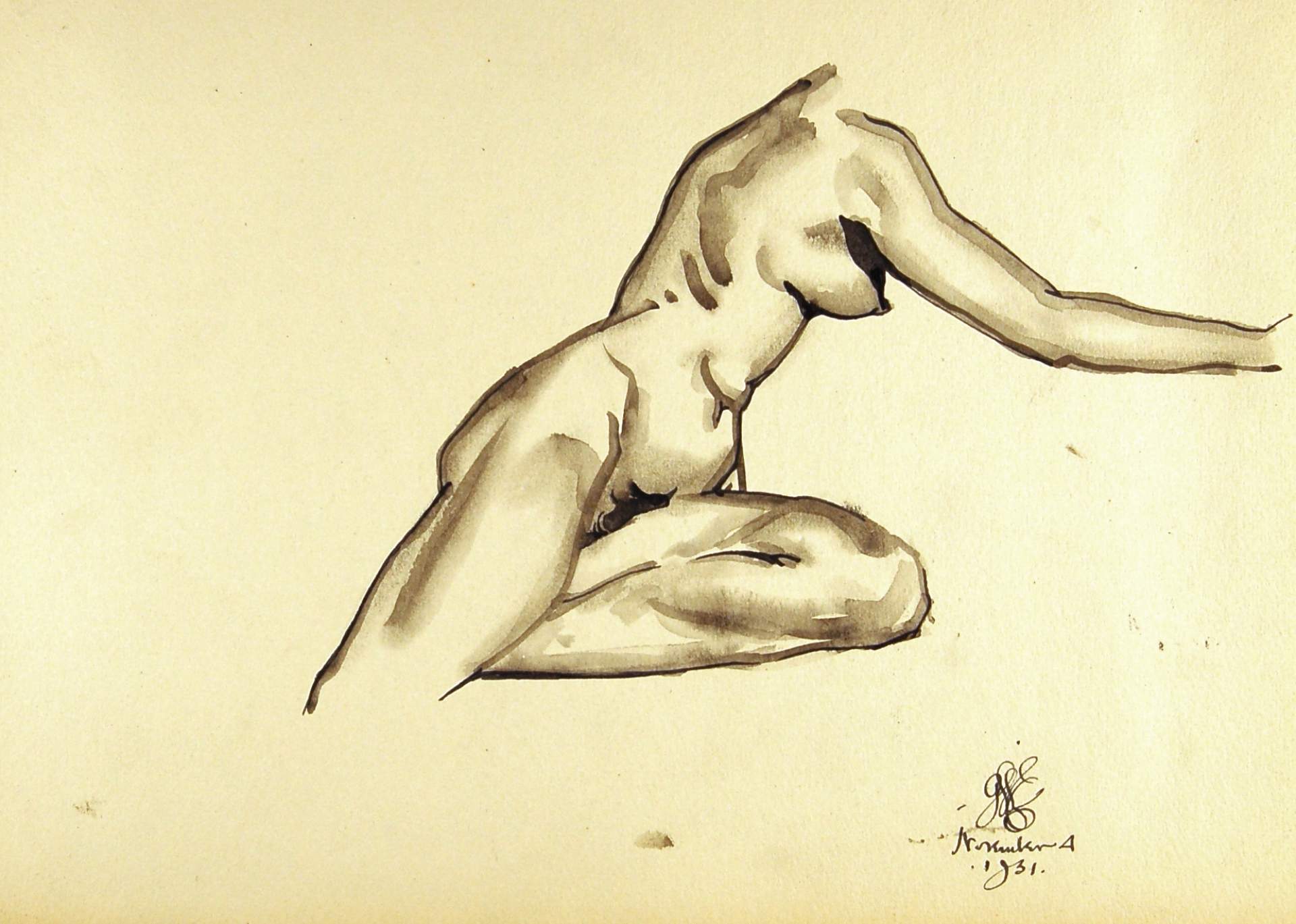 Seated Female Torso and Limbs, Right Arm Extended Forward