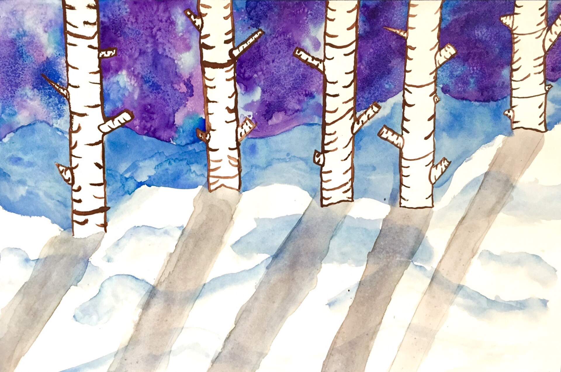 Winter Watercolor Landscape