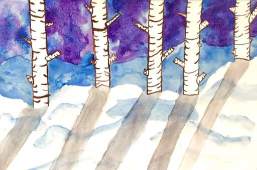 Winter Watercolor Landscape