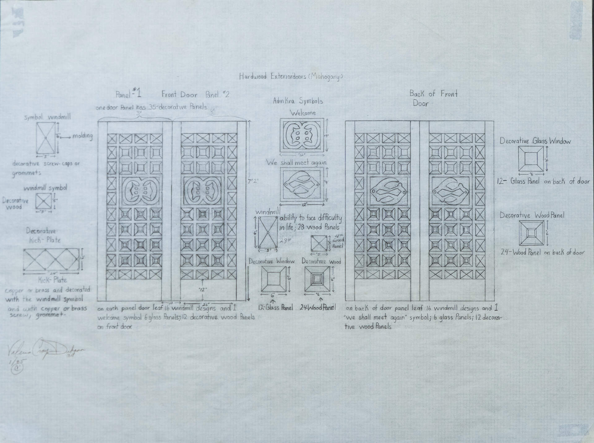 Sketch for Frank E. Merriweather Library Doors