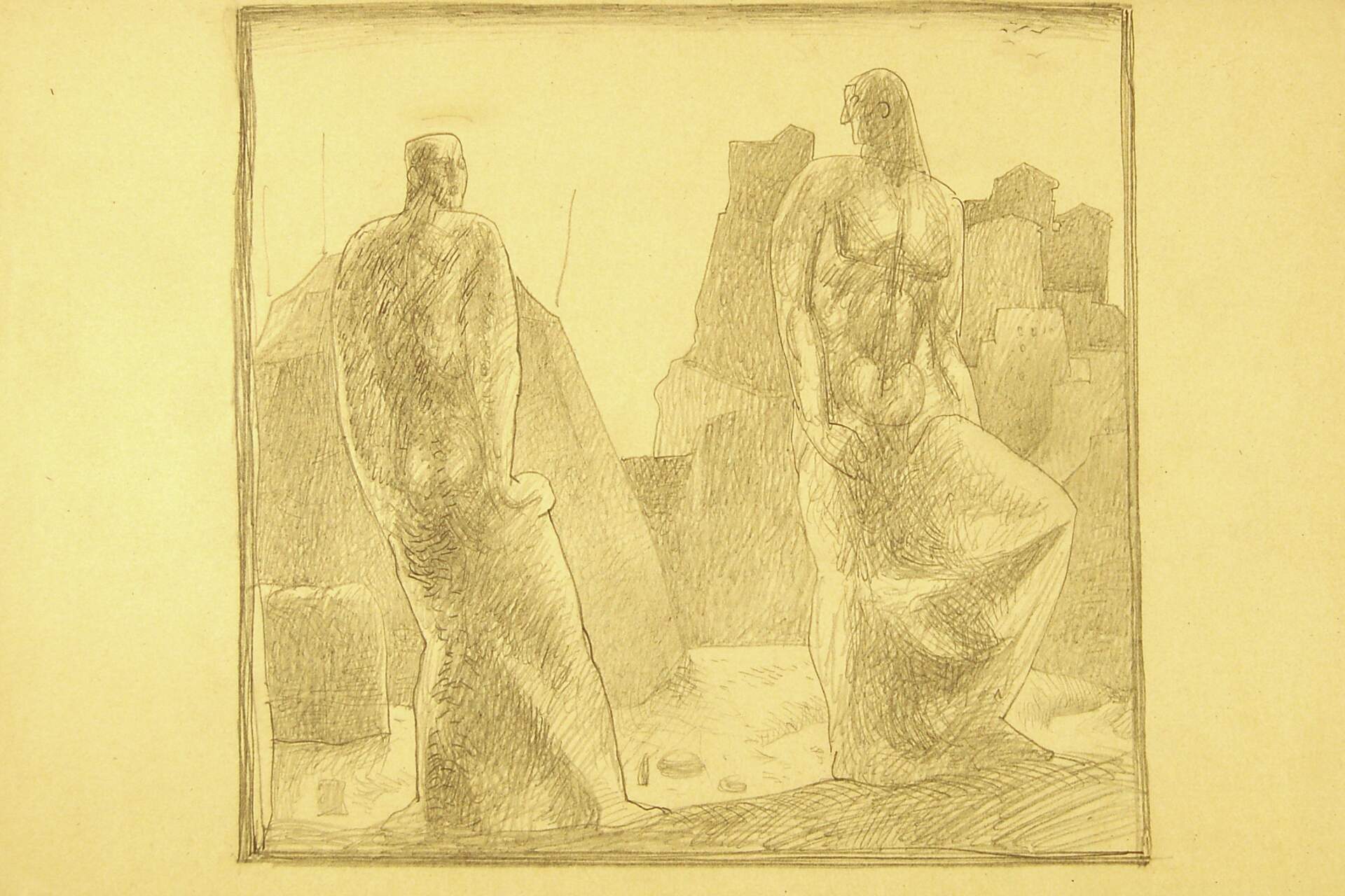Sculptures in Cityscape