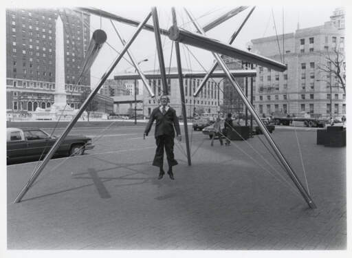 [Gerald O'Grady jumping in Niagara Square, Buffalo, NY]