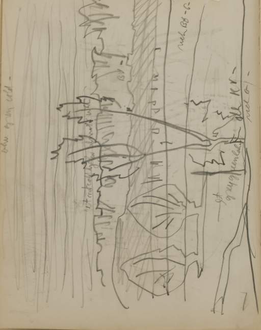 Untitled (sketch of landscape with water)