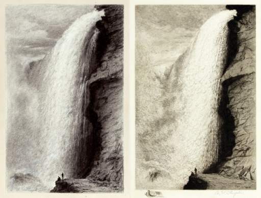 Original study for "Entrance to Cave of the Winds, Niagara Falls, American Side"