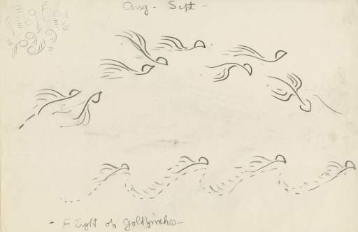 “Aug - Sept – Flight of Goldfinches,” Study for September Road