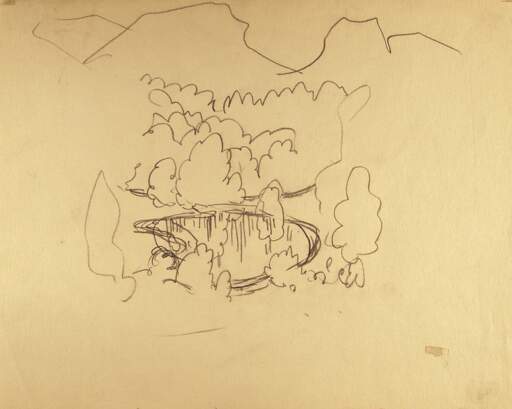 Sketch for Landscape with Pool