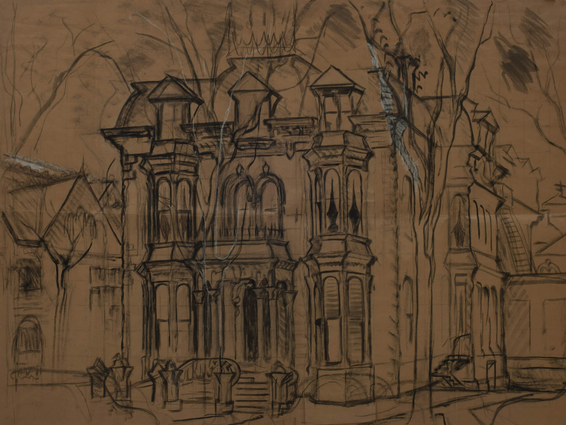 Cartoon of a Victorian Mansion
