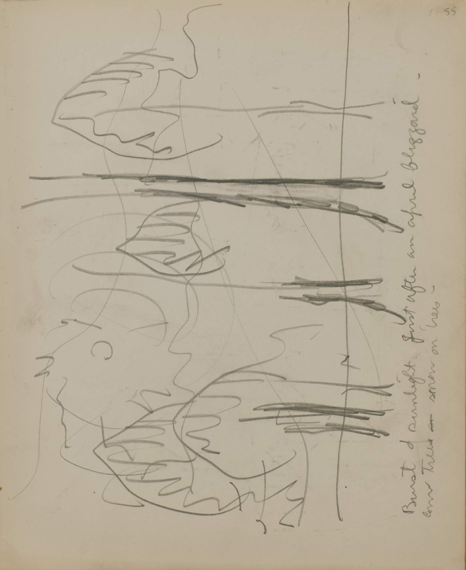 Untitled (landscape with trees and sun)