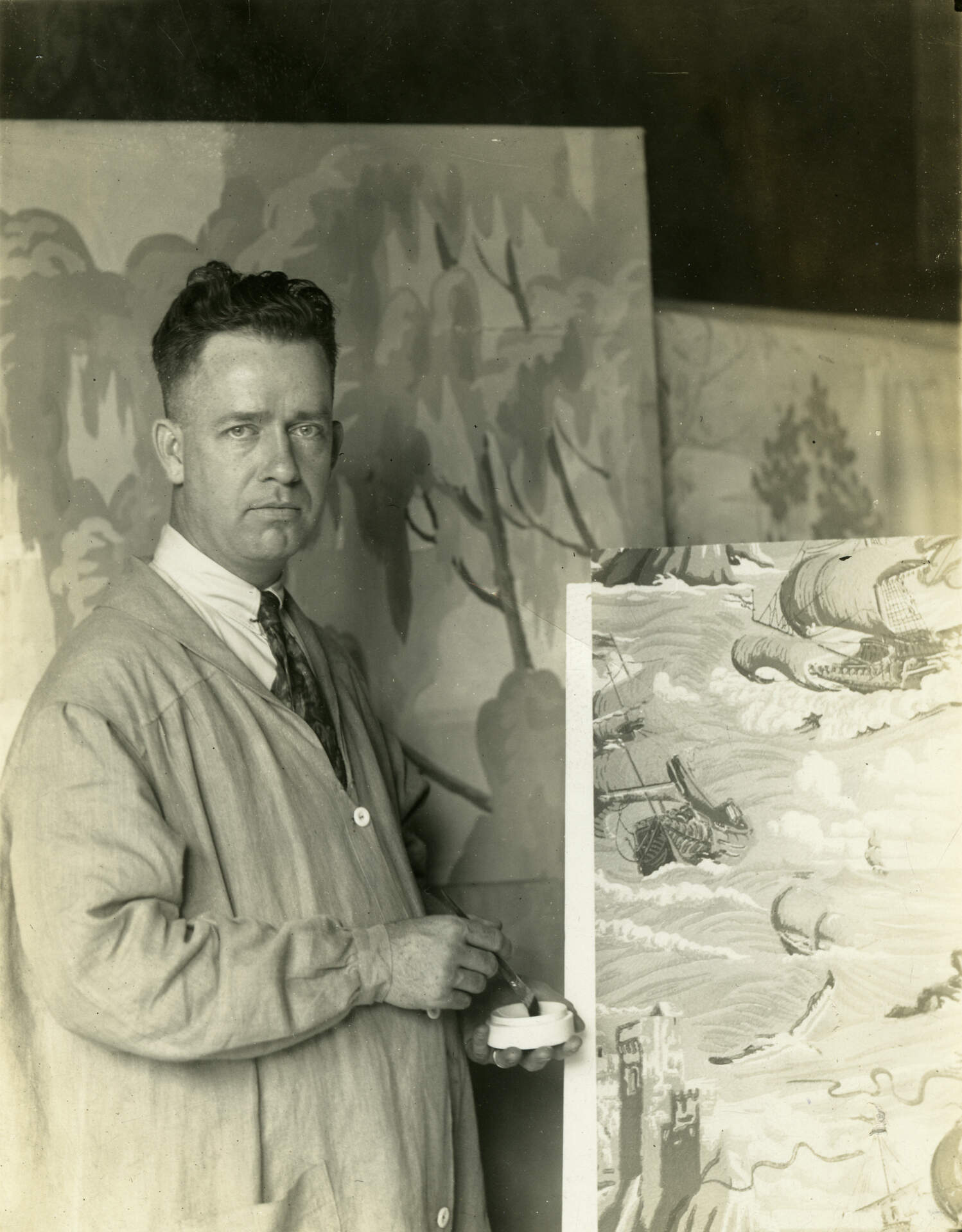 Charles Burchfield working at the M. H. Birge & Sons Company