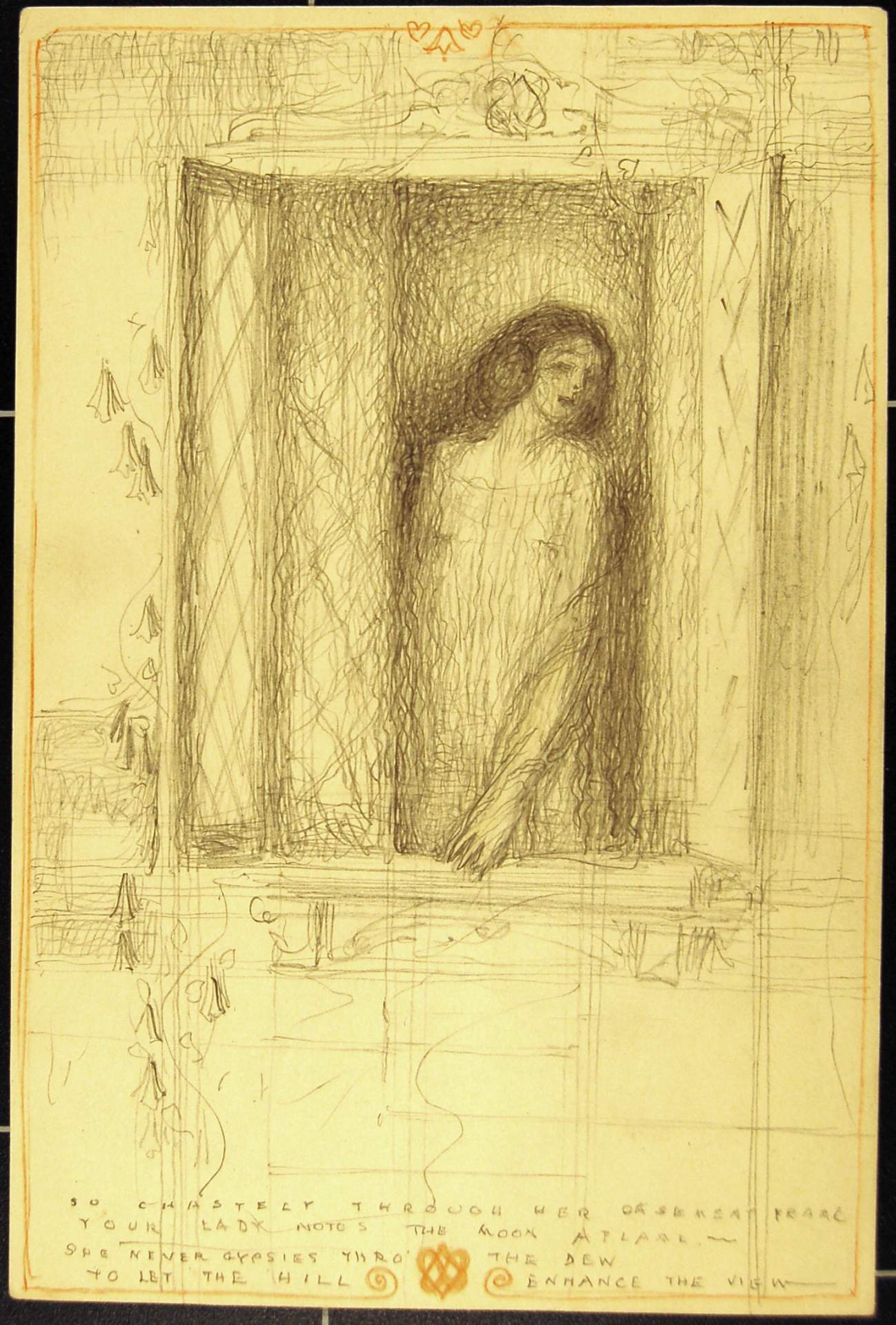Female Standing at Window Sash