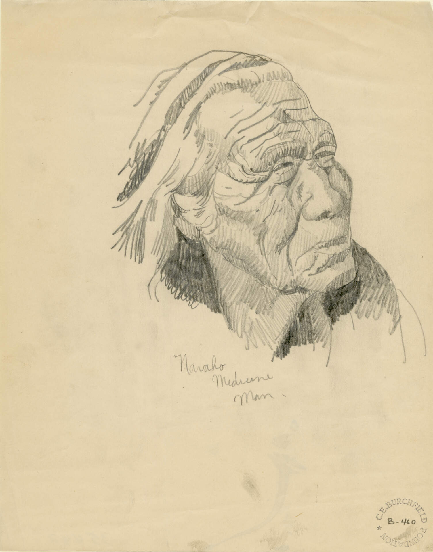 Study for Hiawatha Mural (Navaho Medicine Man)