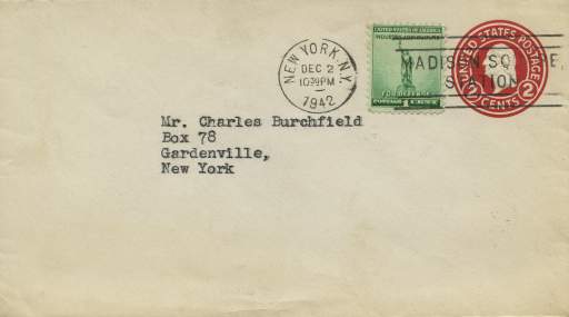Envelope Addressed to Charles Burchfield
