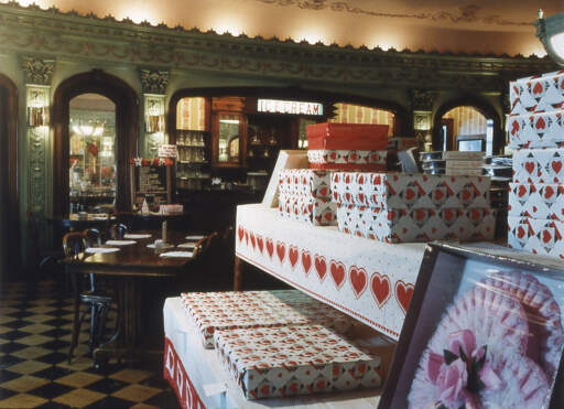 Valentine's Day candy display, Parkside Candies, Main St, Buffalo, NY, February 1999