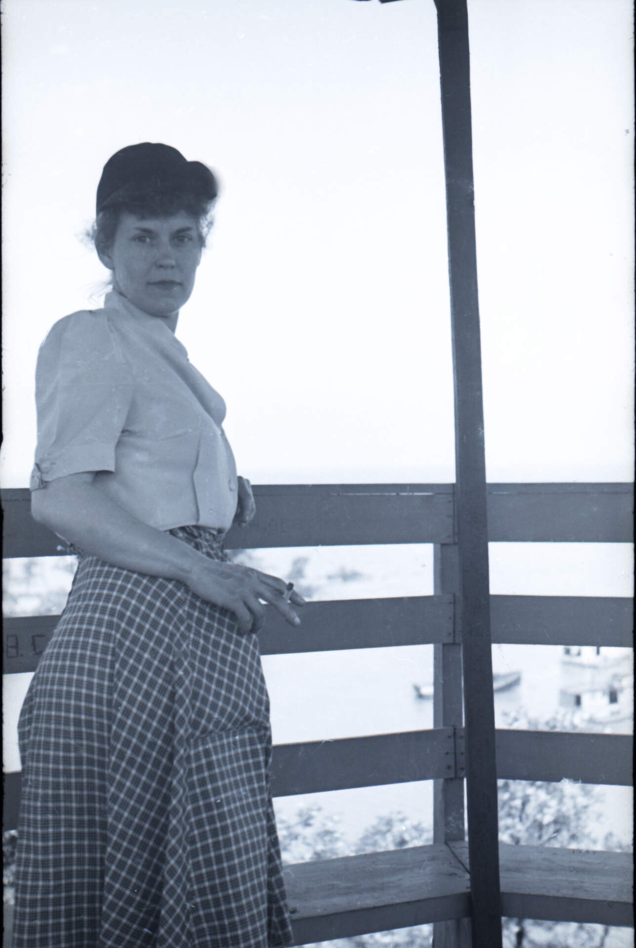 Untitled photographic negative (Philip and Virginia at the top of the Barcelona, NY light house)