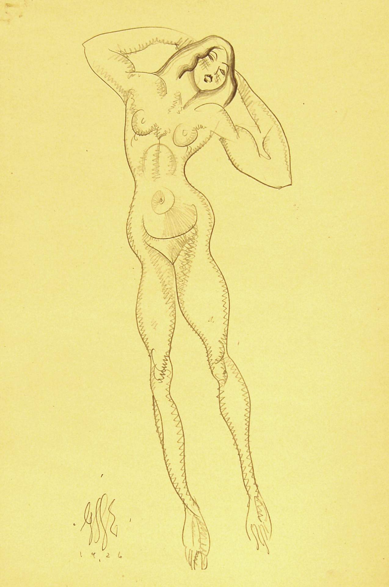 Standing Female Nude, Stylized