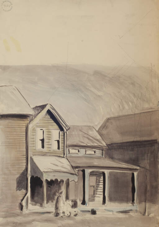 Figure with Tram and Houses