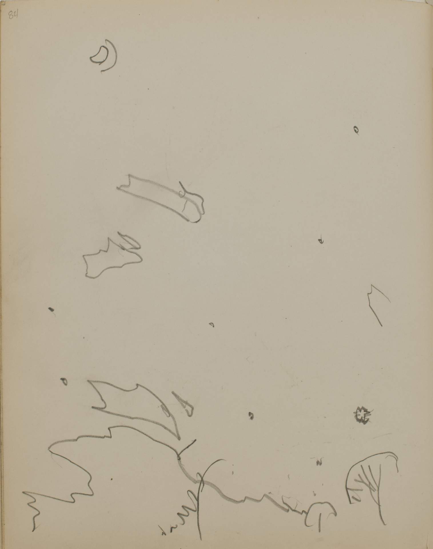 Untitled (sketch of trees and night sky)