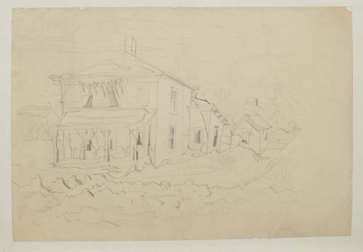Untitled (Carlisle house with icicles and snow)
