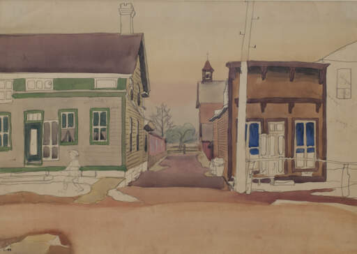 Unfinished (Two Houses with Boy)