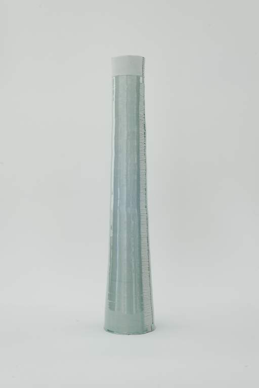 Tall Cylindrical Vase with center strip of short horizontals
