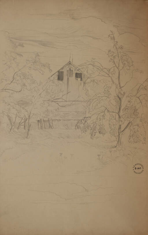 Barn and Trees