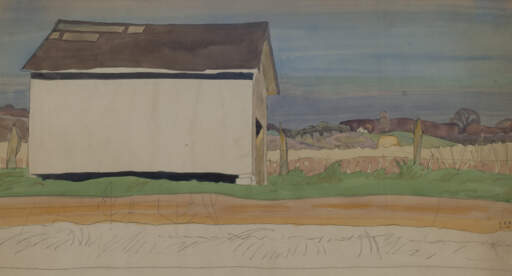 Barn By Fence