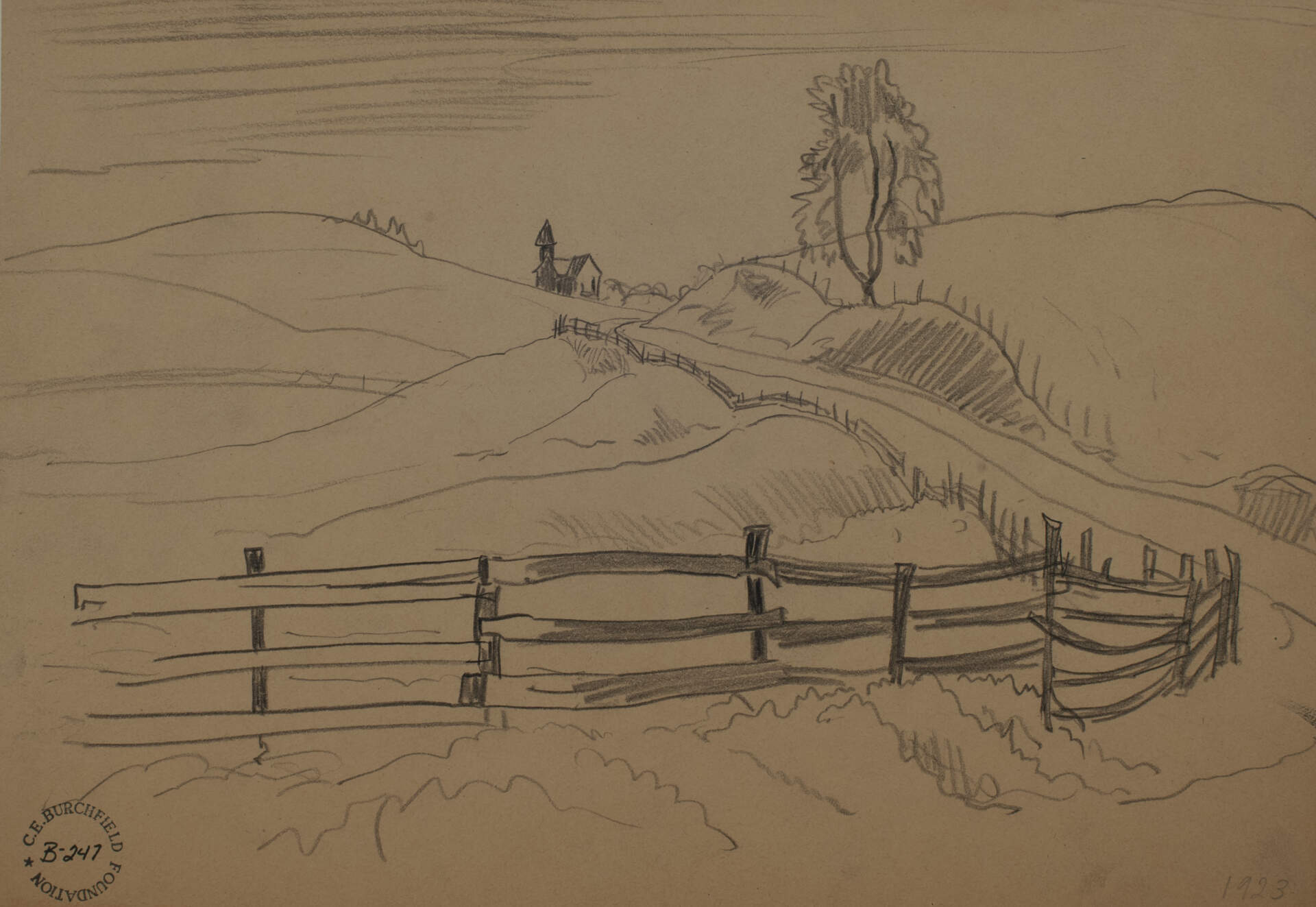 Rail Fence on Country Road, Ohio