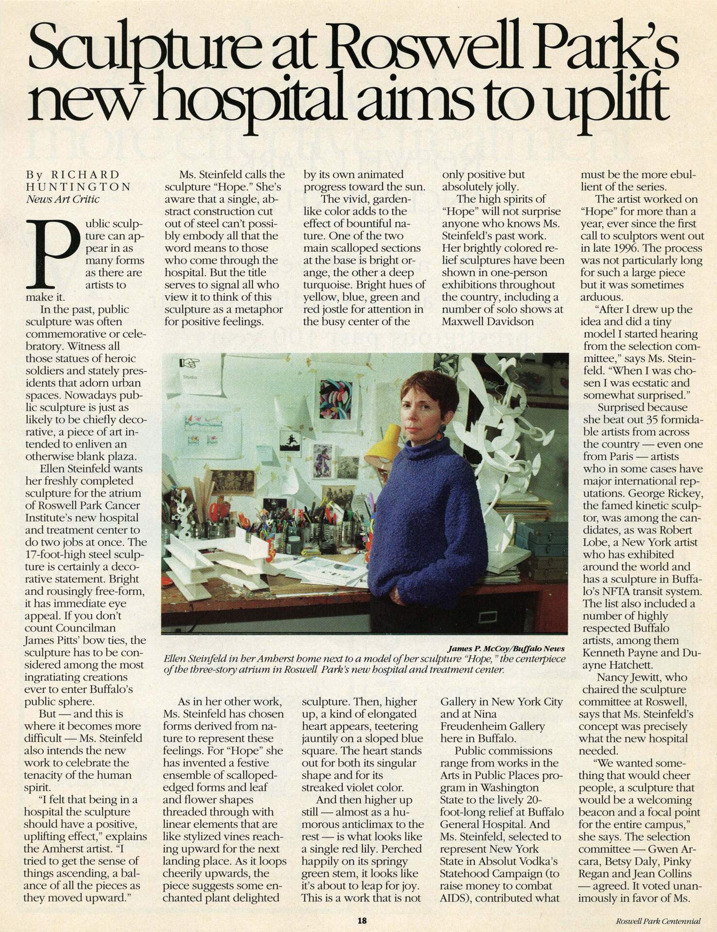 Sculpture At Roswell Park's new hospital aims to uplift