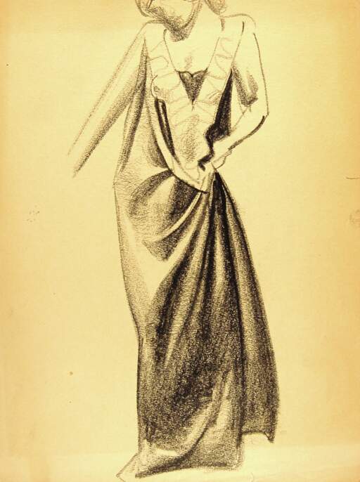 Standing Draped Figure with Ruffle Collar