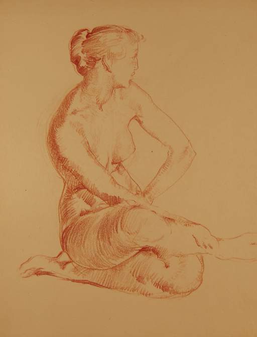 Seated Female Nude, Legs Crossed