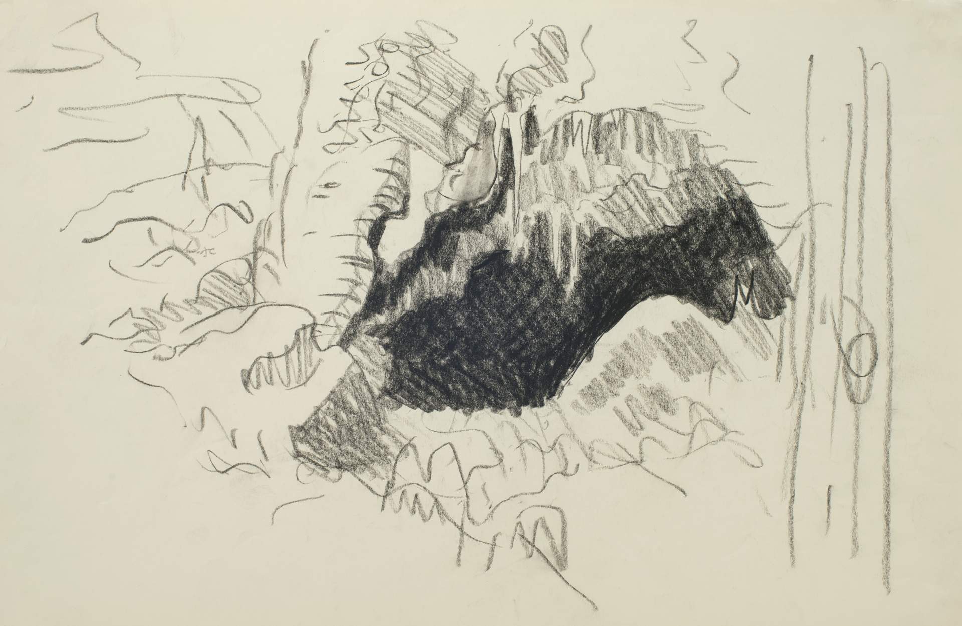 Study for Retreat of Winter (icicles in dark cave)
